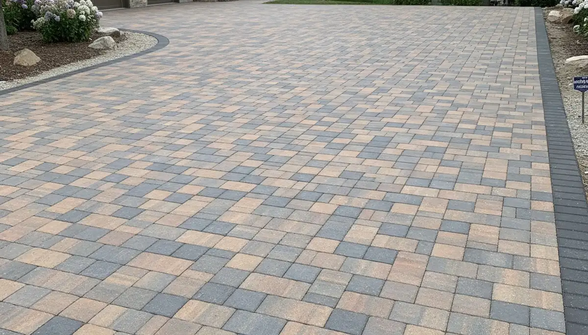 Interlocking paver driveway installation by Chop Chop Landscaping in Ogden, UT showcasing expert craftsmanship