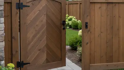 Custom gate and fence installation in Ogden, UT with quality hardware by Chop Chop Landscaping