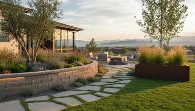 Landscaping crew providing lawn care services in Ogden, UT for a maintained residential property