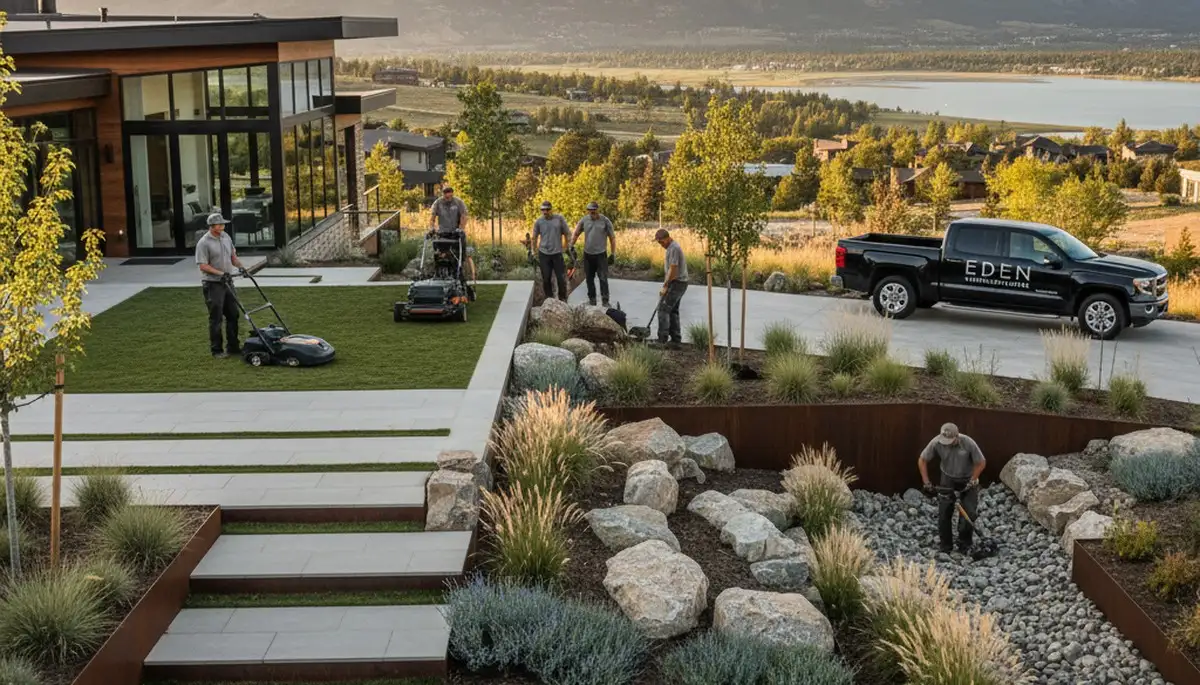 Landscaping team providing lawn care services in Ogden, UT