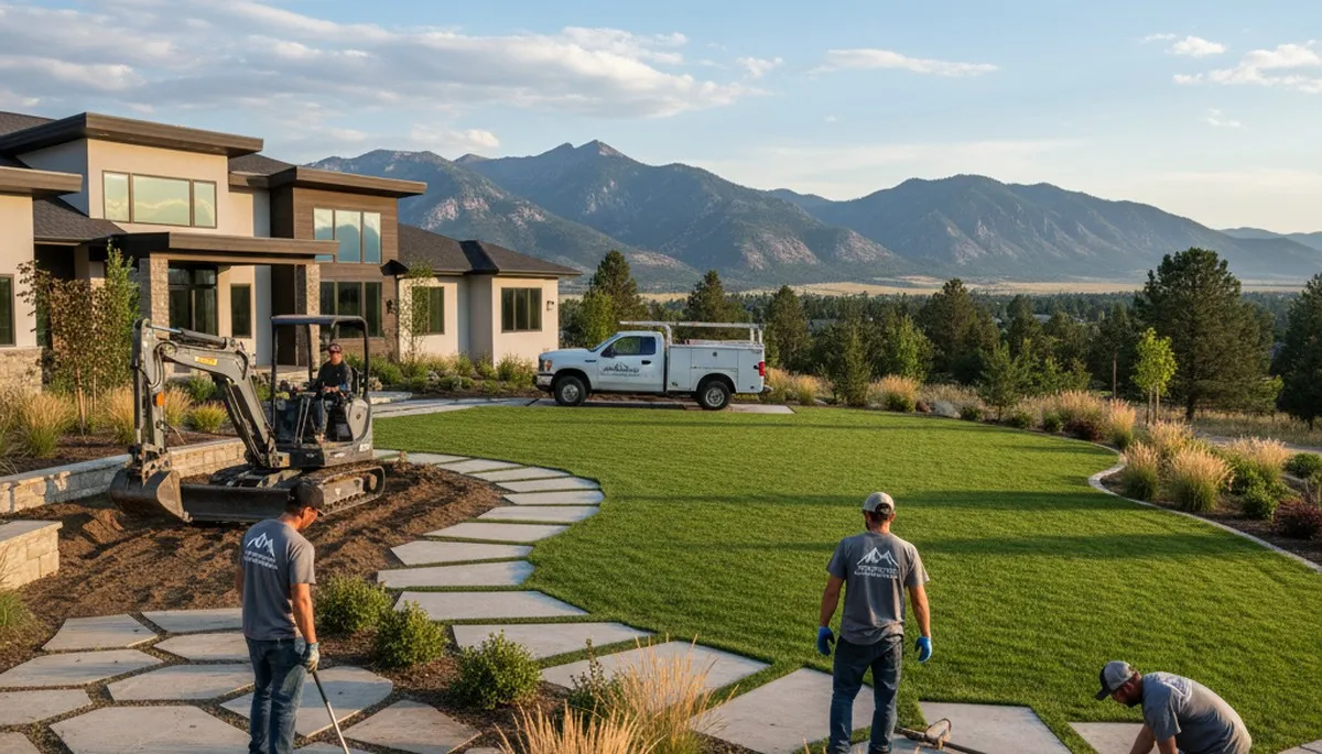 Landscaping crew providing lawn care services in Ogden, UT