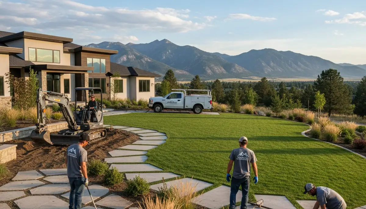 Landscaping crew providing lawn care services in Ogden, UT