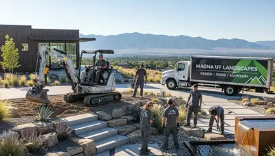 Landscaping crew providing lawn care services in Ogden, UT