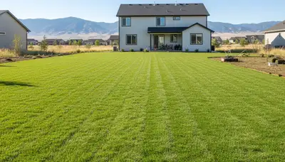 Freshly installed green lawn after professional sod installation in Ogden, UT by Chop Chop Landscaping