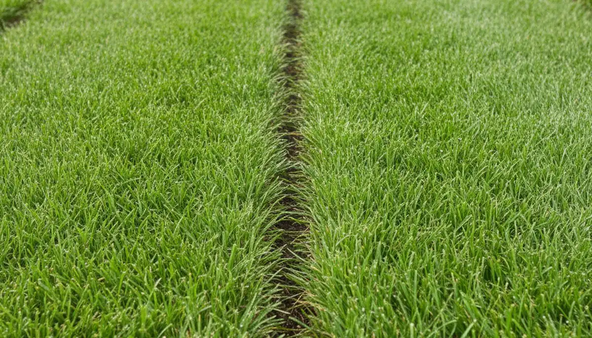 Close-up of seamless sod seams showing expert lawn installation by Chop Chop Landscaping in Ogden, UT