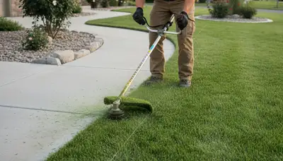 Professional lawn edging and string trimming by Chop Chop Landscaping in Ogden, UT