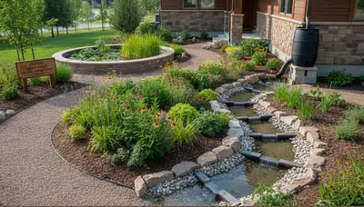 Sustainable rain garden and water management landscaping in Ogden, UT by Chop Chop Landscaping